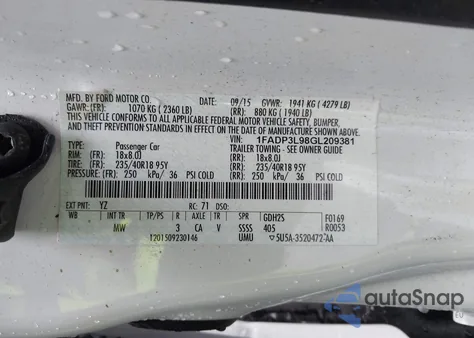 2016 Ford Focus St from USA, damaged, VIN 1FADP3L98GL209381